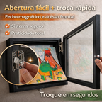 Quadro Porta Desenhos A4 Infantil com Armazenamento